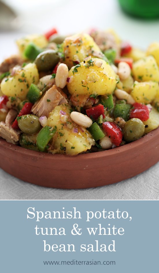 Spanish potato, tuna and white bean salad