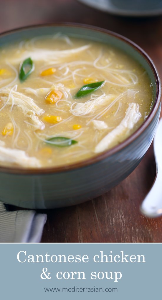 Cantonese chicken and corn soup Cantonese chicken and corn soup