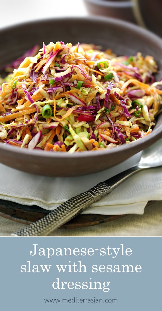 Japanese-style slaw with sesame dressing Japanese-style slaw with sesame dressing