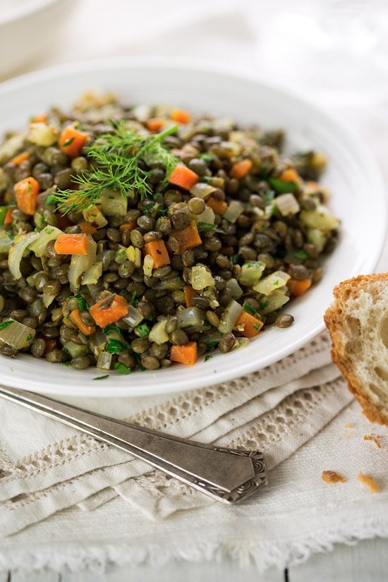 French herbed lentil salad