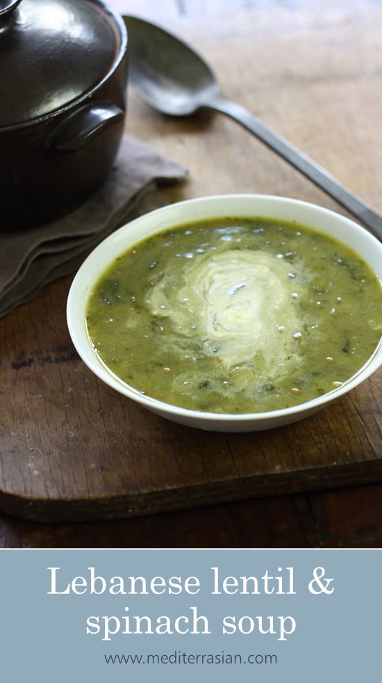 Lebanese lentil and spinach soup