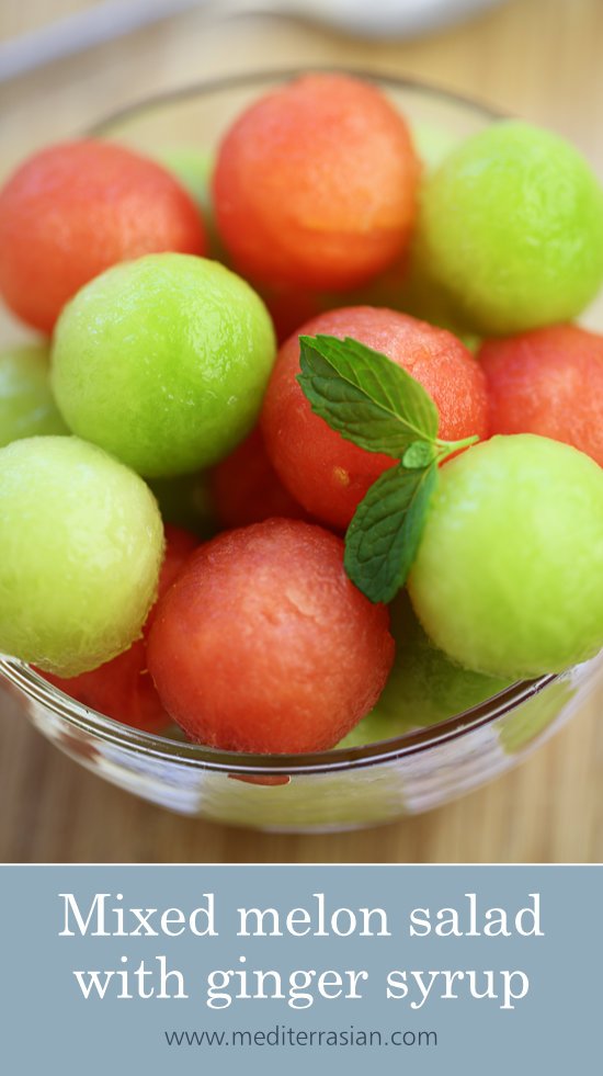 Mixed melon salad with ginger syrup Mixed melon salad with ginger syrup