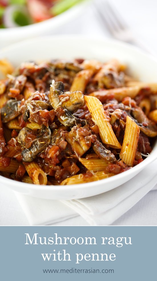 Mushroom ragu with penne Mushroom ragu with penne