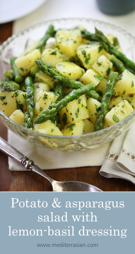 Potato and asparagus salad with lemon-basil dressing
