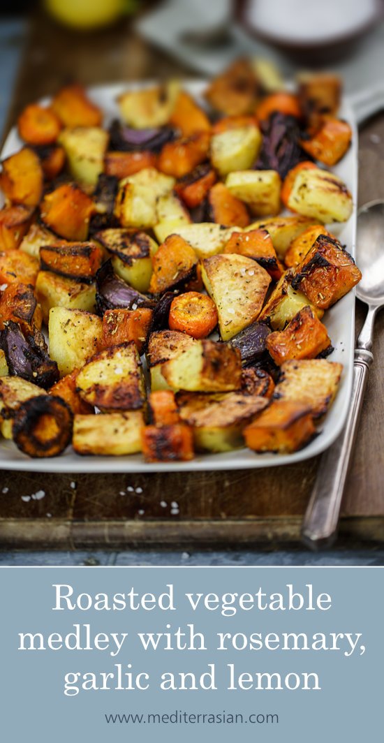Roasted vegetable medley with rosemary, garlic and lemon