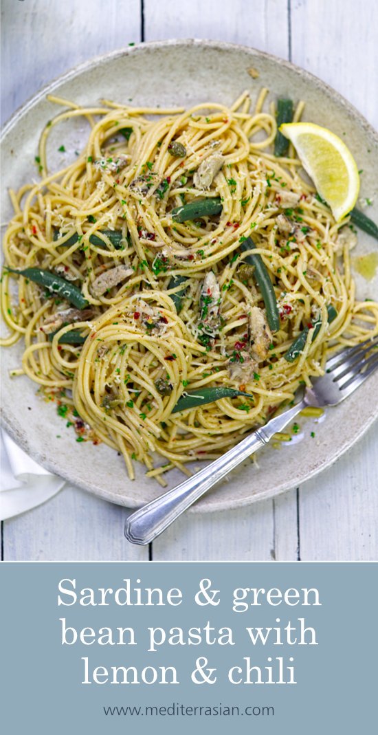 Sardine and green bean pasta with lemon and chili Sardine and green bean pasta with lemon and chili