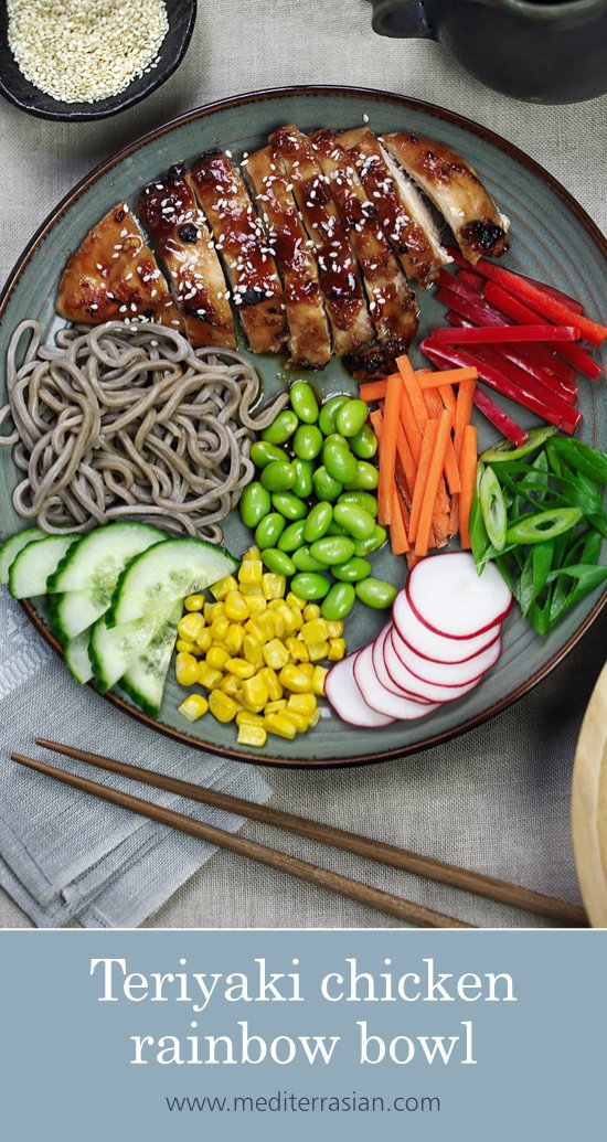 Teriyaki chicken rainbow bowl